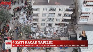 4 katı kaçak olan 7 katlı bina çöktü...